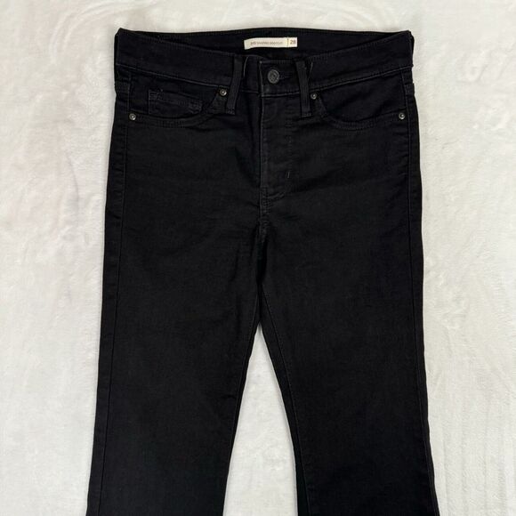 Levi's 315 Shaping Bootcut Jeans Size 28 Black Mid Rise Stretch Western Boho - Picture 3 of 14